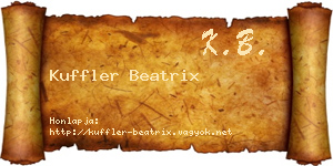 Kuffler Beatrix névjegykártya